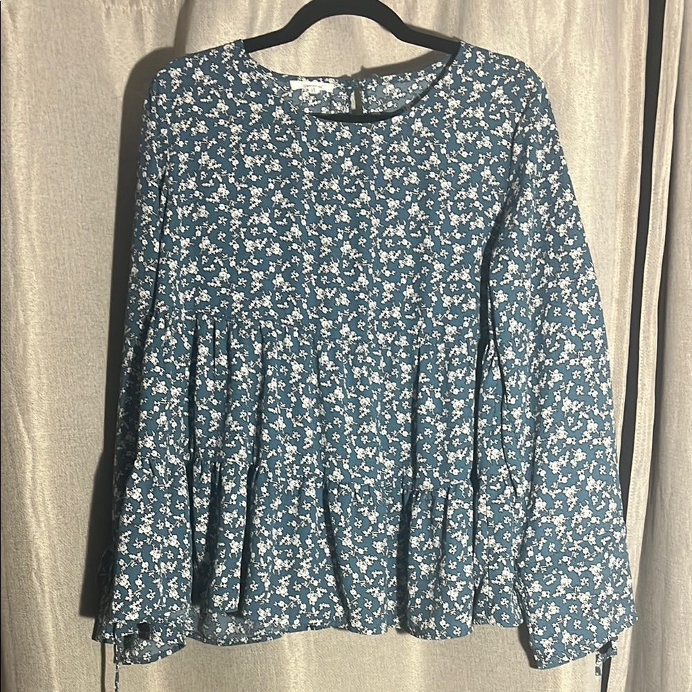 Floral Blue Women's Top